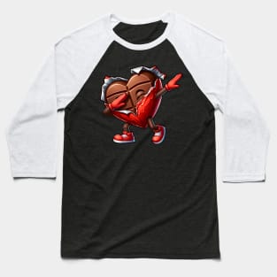 Valentine's Day Chocolate Heart Candy Dabbing Baseball T-Shirt